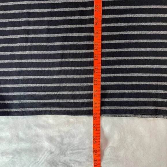 Long Tall Sally Jersey Knit Tunic Mini Dress Black Gray Stripe Size M - Picture 9 of 11